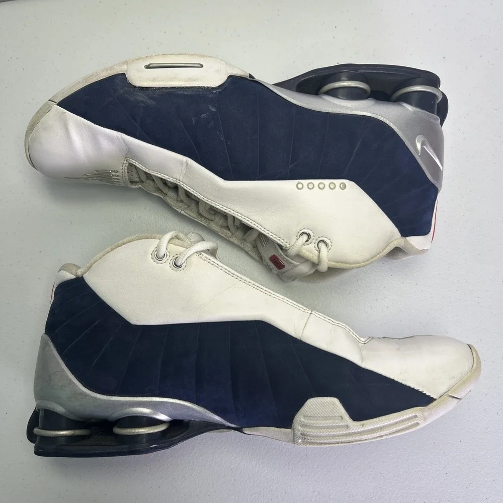 Nike Shox BB4 2012 HOH Olympic Vince Carter White Navy Men's Size 10 376918-100